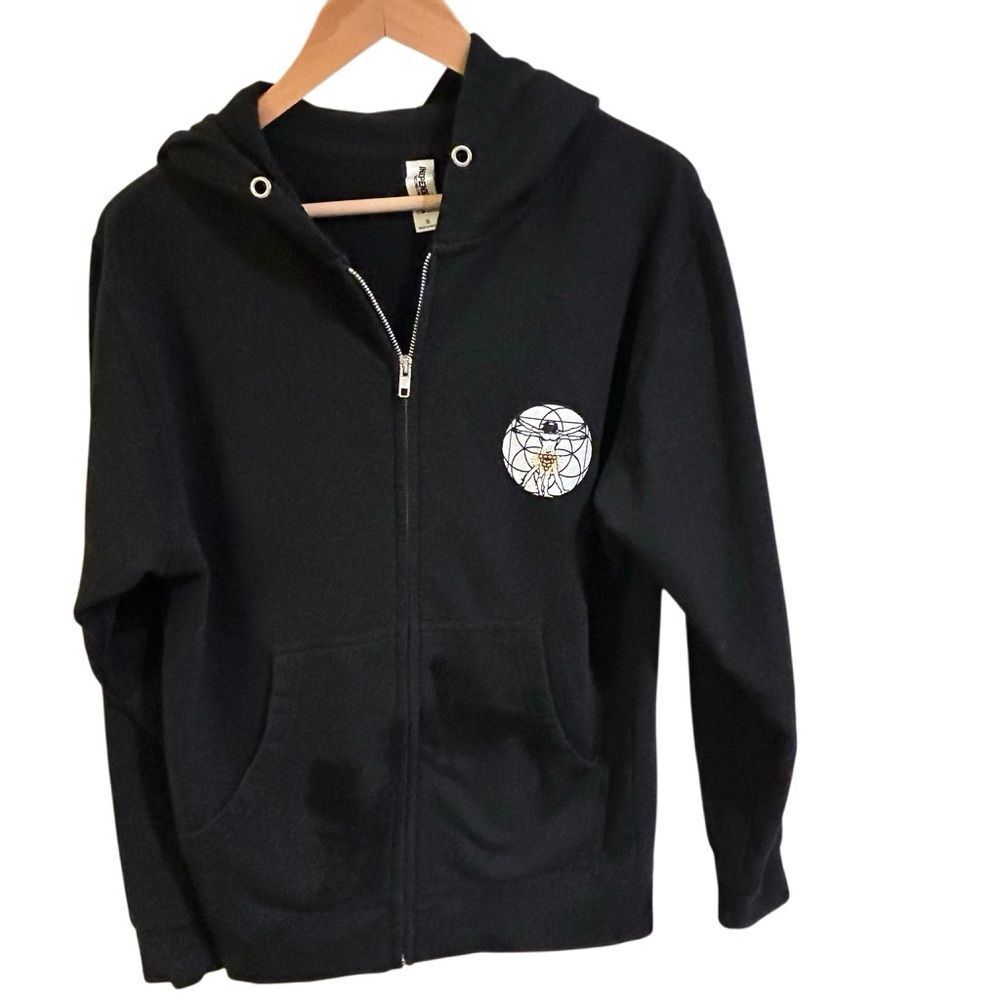 Tool Merkin Vineyards Black Zip-Up Hoodie Heavyweight Oversized Logo S